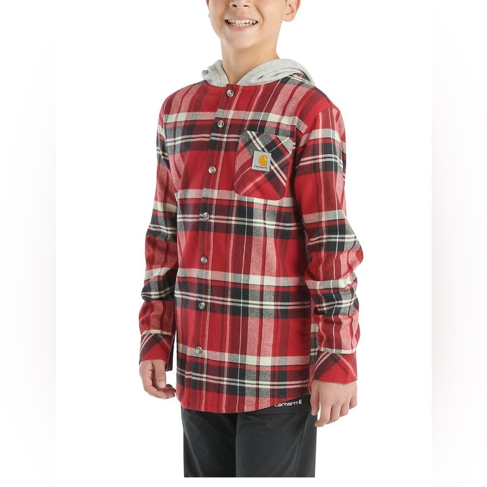 Carhartt 
BOYS' LONG-SLEEVE FLANNEL HOODED SHIRT (CHILD/YOUTH) XL 16/18